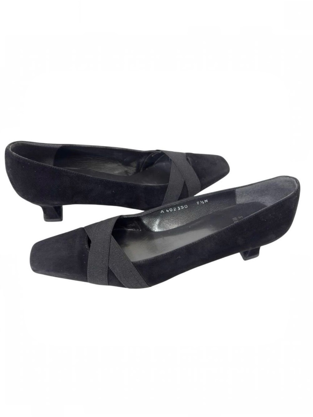 Stuart Weitzman Expo‎ Vintage Old Money Suede Black Office Siren Pump Size 7.5 N
